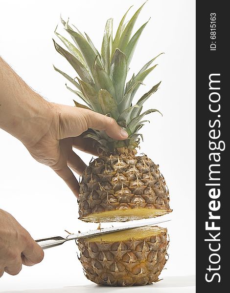 Delicious fresh pineapple natural isolated on a white background