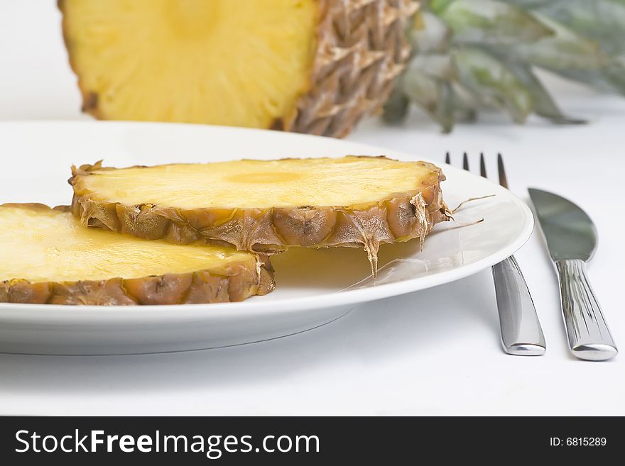 Delicious fresh pineapple natural isolated on a white background