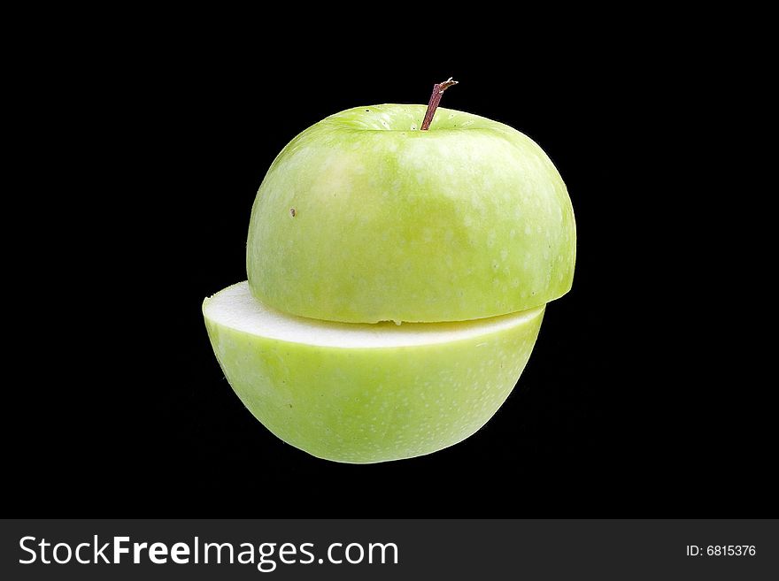 Fresh green apple isolated on a white background