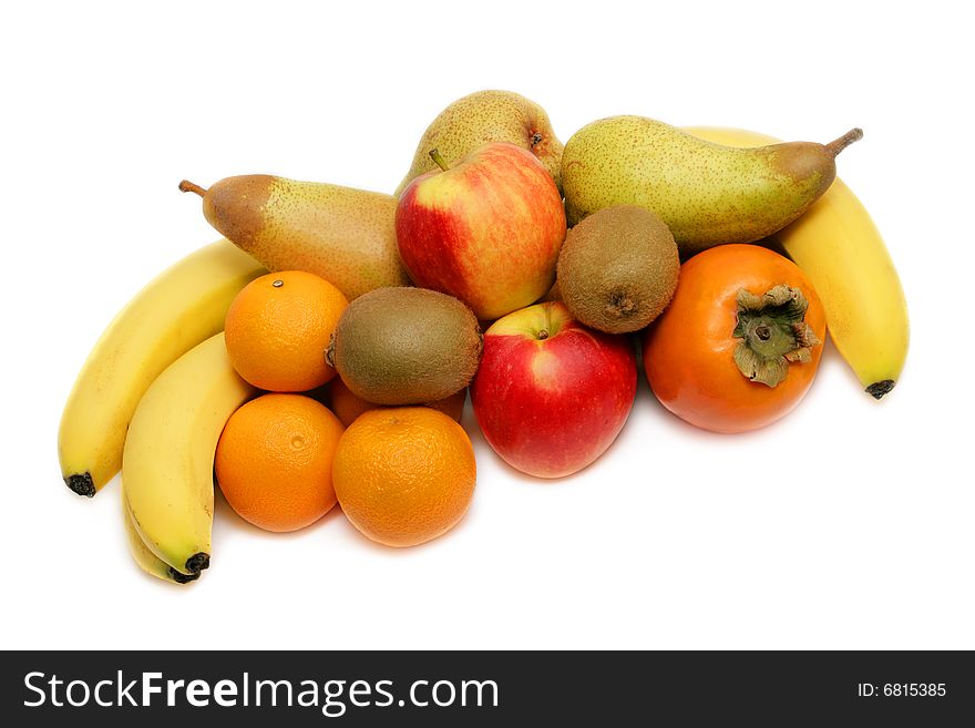 Fresh fruit collection close-up isolated