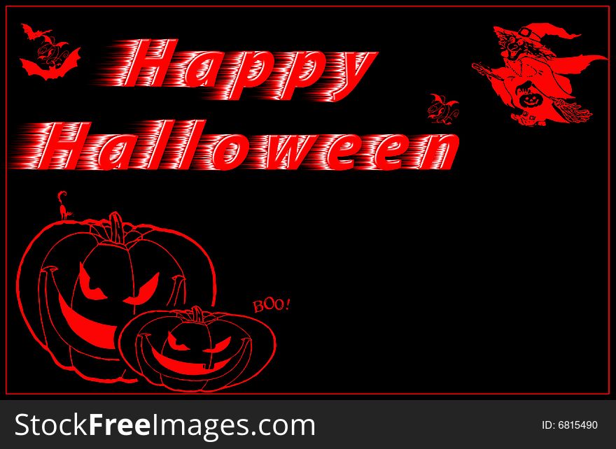 Happy Halloween backgraund in red style