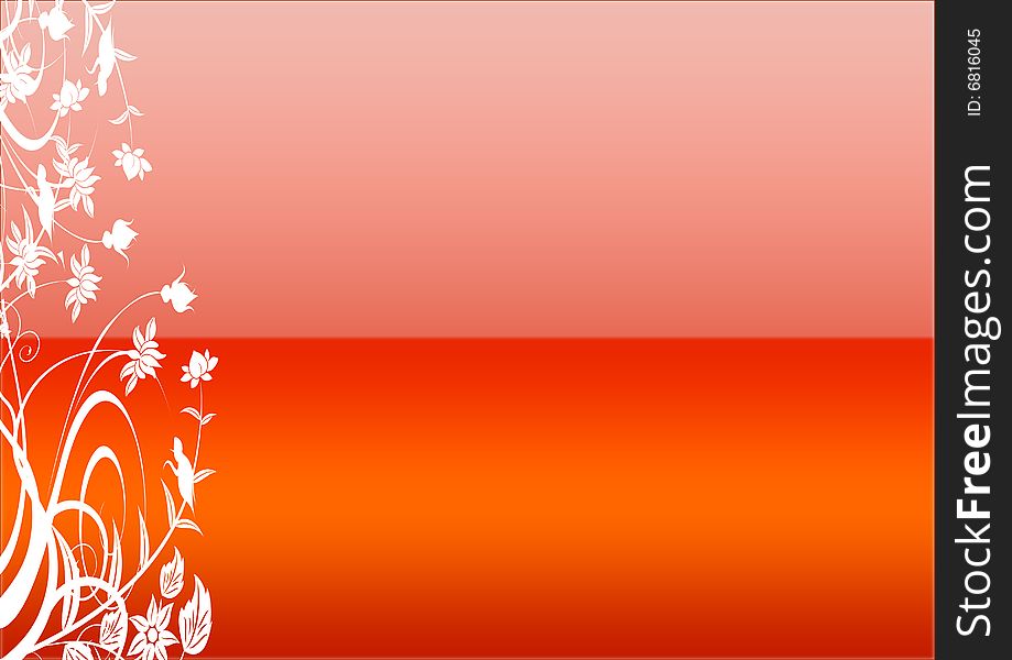 Floral background in red gradient