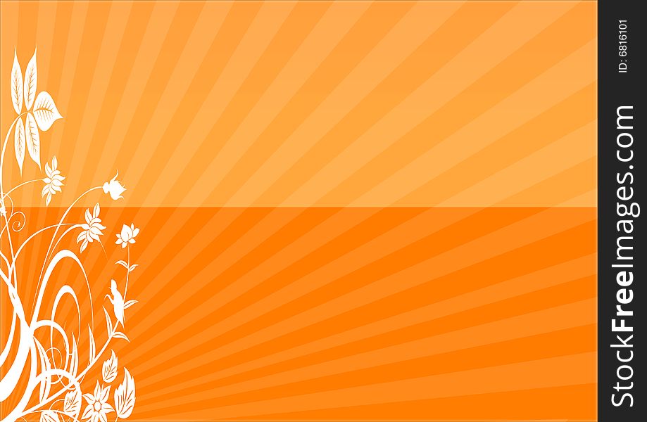 Floral background in orange and yellow gradient