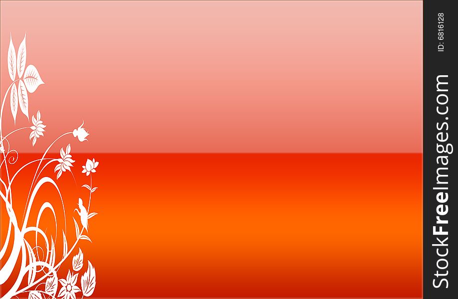 Floral background in red gradient