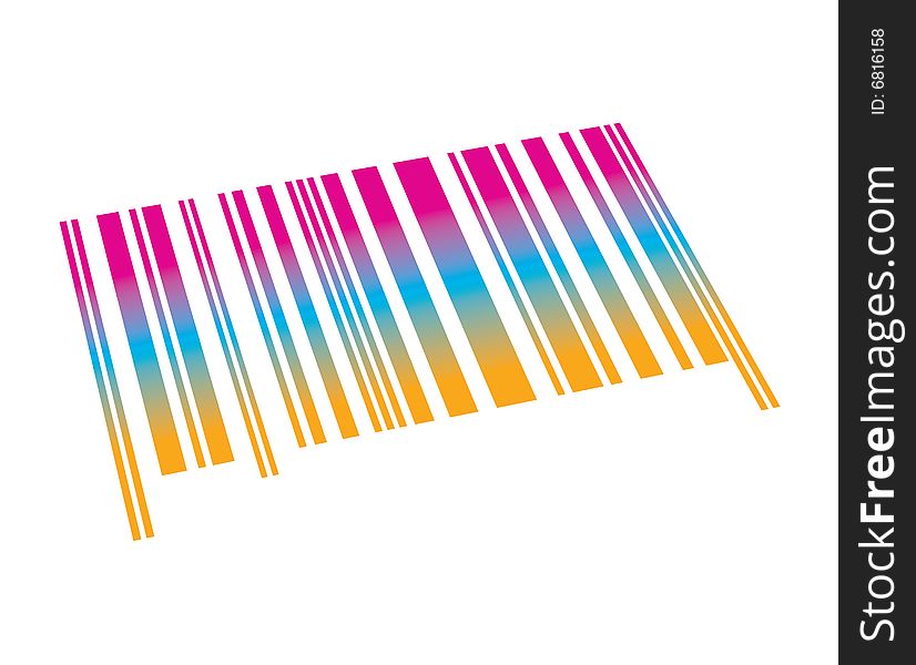 An illustration of a colourful barcode. An illustration of a colourful barcode