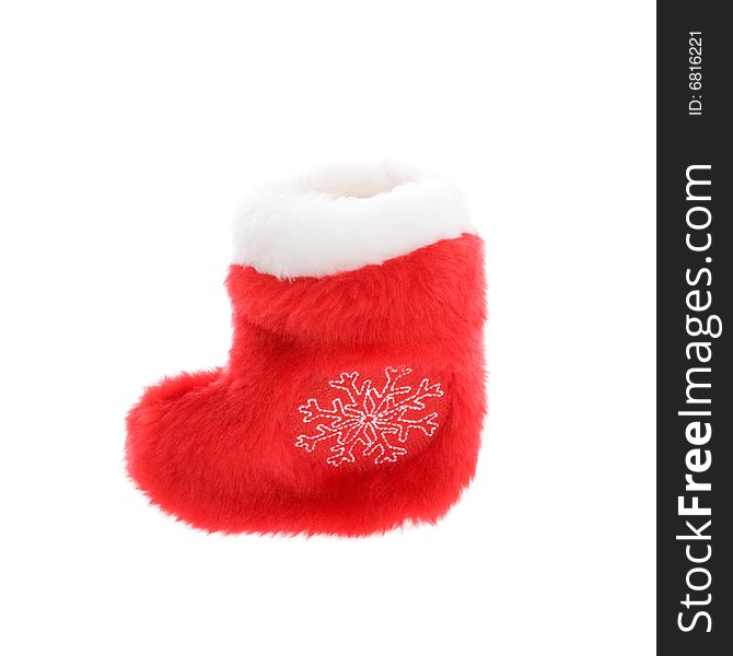 Red Christmas Sock With Snowflake
