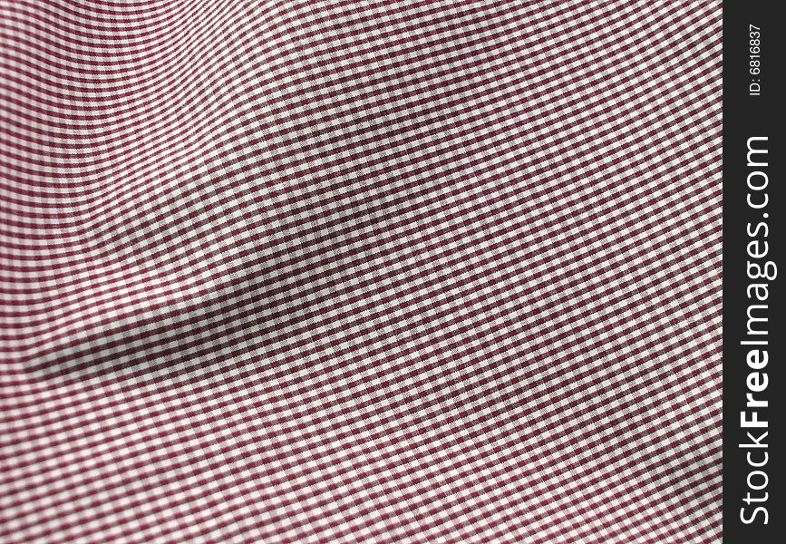 Checkered Fabric Close Up. Red