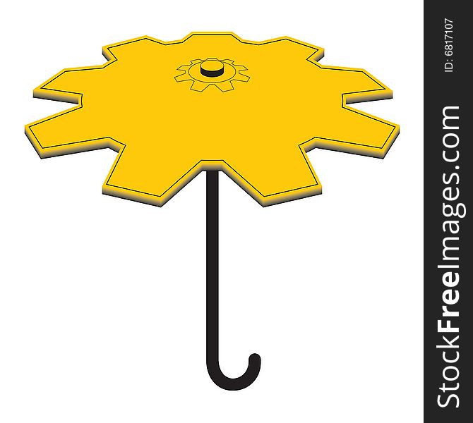 Illustration of an umbrella symbolizing safety in industry. Illustration of an umbrella symbolizing safety in industry