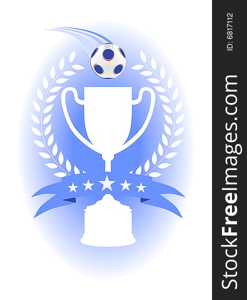 An illustration of a cup award with a ball. An illustration of a cup award with a ball