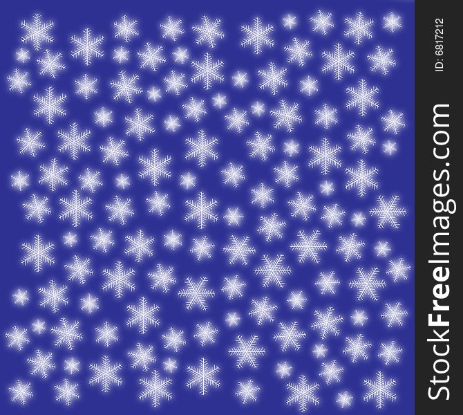 A background composed of different sizes of snowflakes. A background composed of different sizes of snowflakes