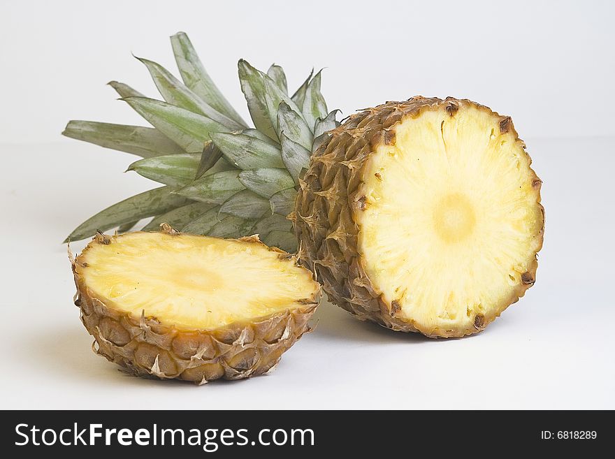 Delicious fresh pineapple natural isolated on a white background