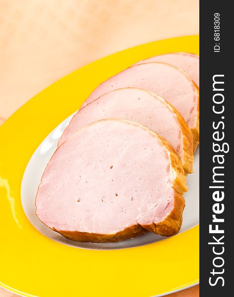Fresh Slices Of Baked And Smoked Ham