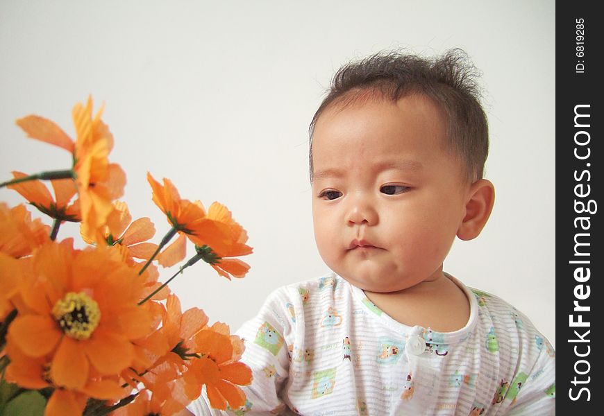 Lovely baby and flower