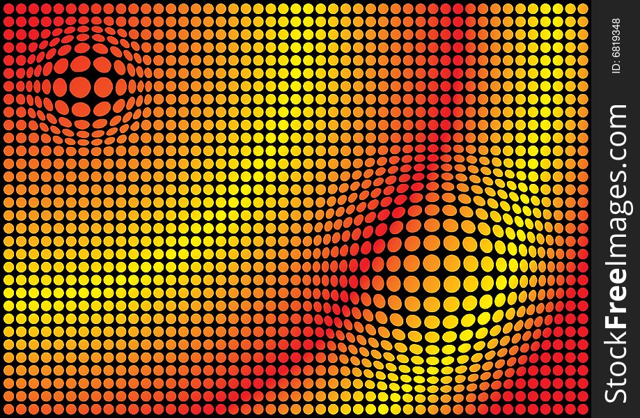 Abstract fire color dotted background, eps vector illustration