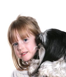 Girl And Her Dog Stock Photography Girl And Her Dog Stock Photography