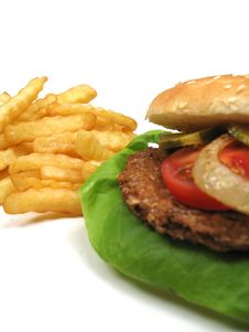 Hamburger And Fries Stock Image