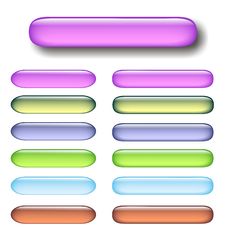 A Lot Of Glossy Pastel Buttons On White Stock Image