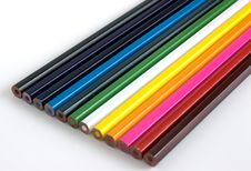 Set Of Colorful Pencil Crayons Royalty Free Stock Image