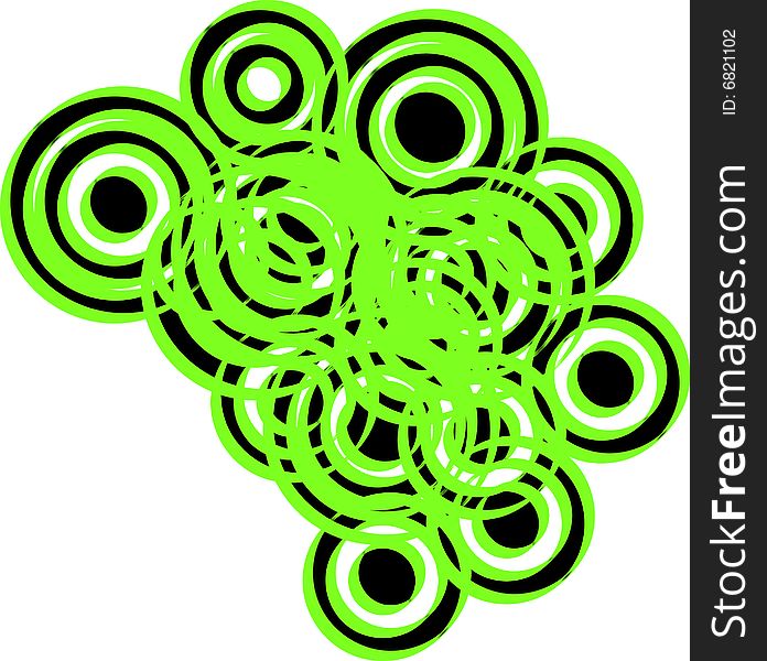 Black eye with with circle, green abstract