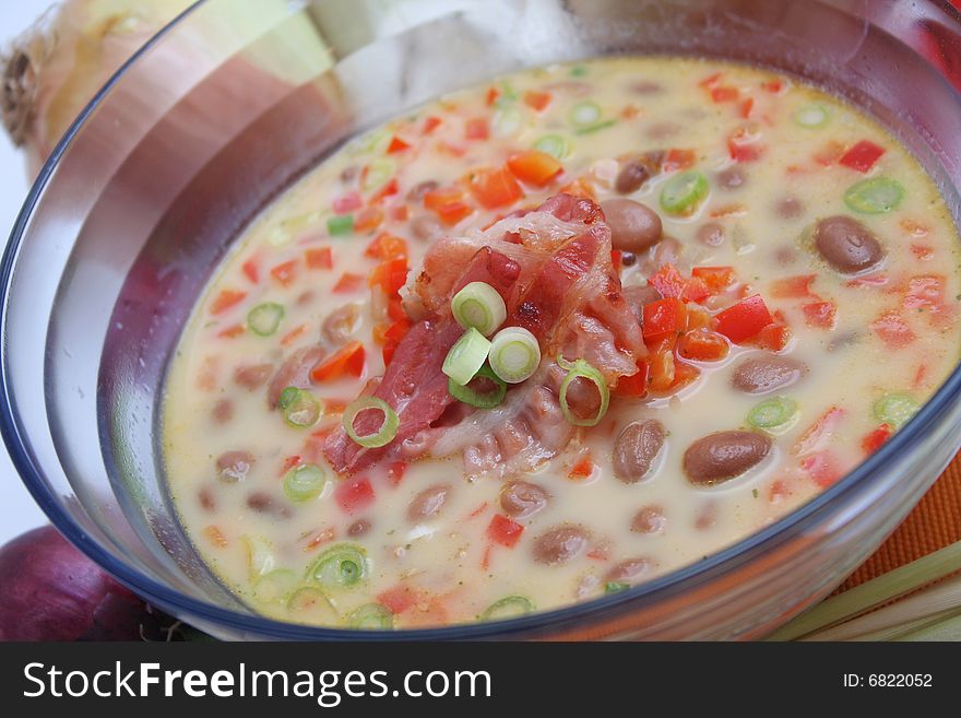 A fresh stew with beans and peppers