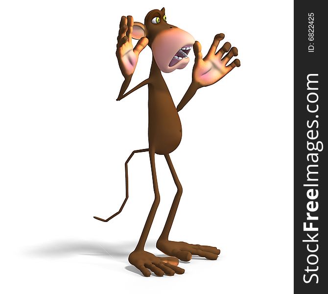Render of a funny Toon Monkey with Clipping Path. Render of a funny Toon Monkey with Clipping Path