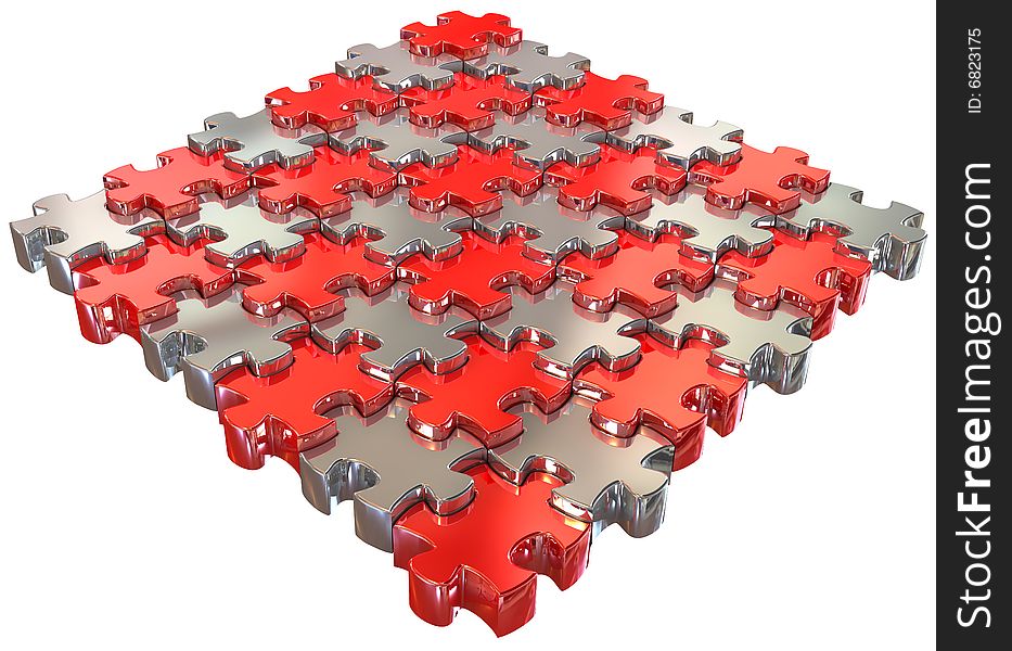 Color Jigsaw Puzzle on white background