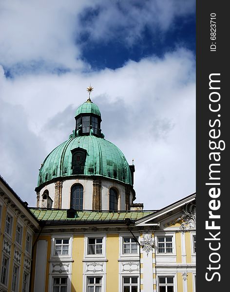 Cathedral from old town of Innsbruck,Austria,Tirol region-detail