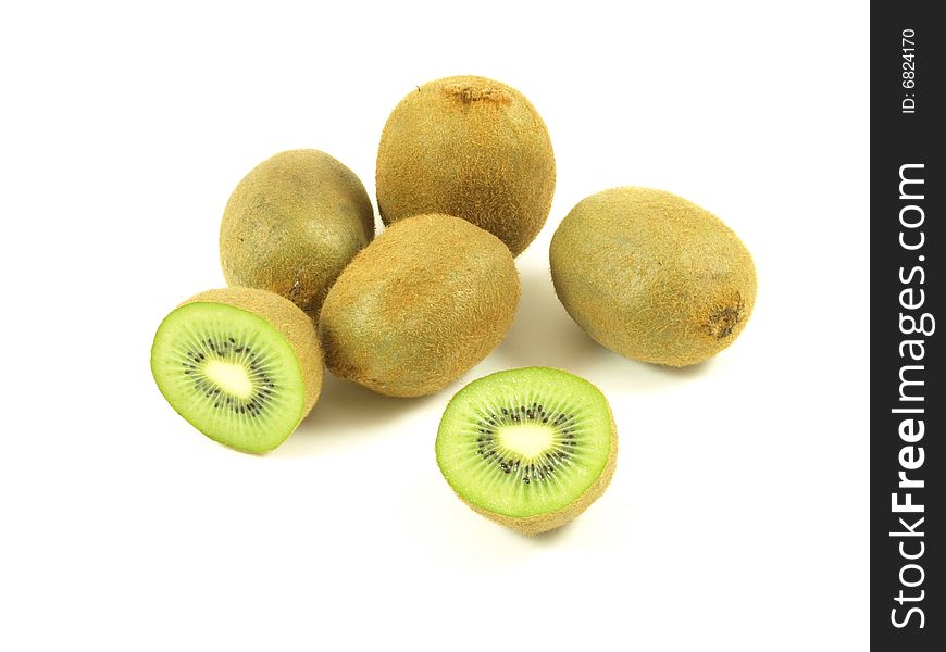 Kiwi fruits on white isolated background. Kiwi fruits on white isolated background.