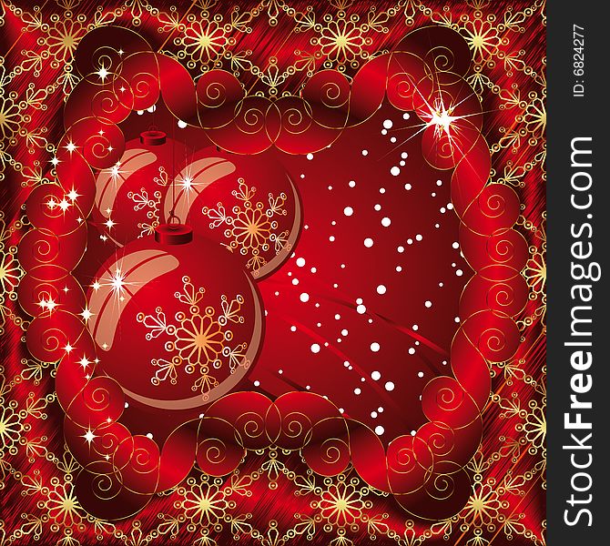 Background with a set of christmas glass balls. Background with a set of christmas glass balls