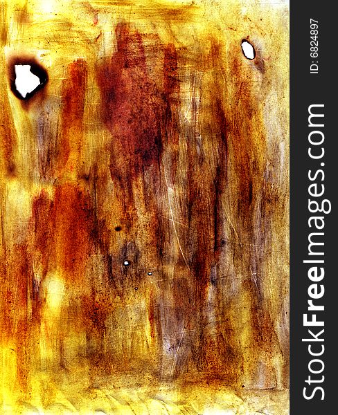 Abstract background with brown and yellow stains
