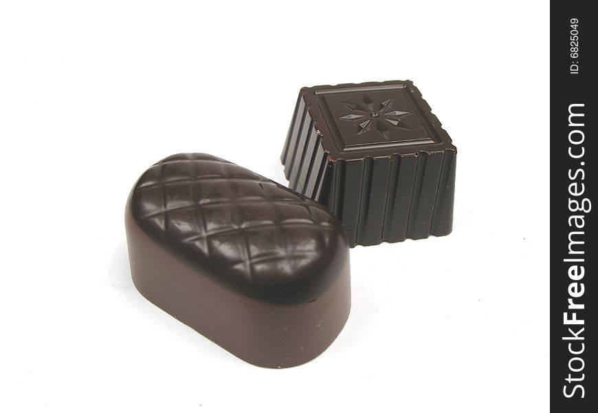 Two delicious pieces of chocolate. Two delicious pieces of chocolate