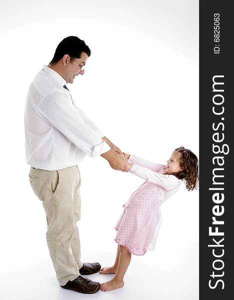 Father playing with cute little girl. Father playing with cute little girl