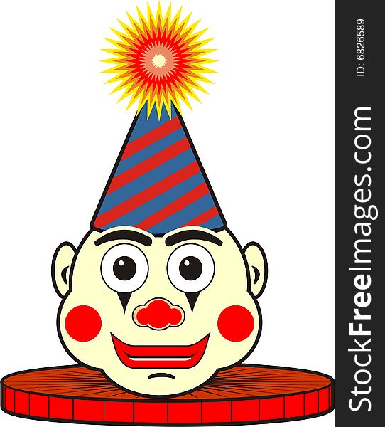 Cartoonish looking Clown Head Illustration. Cartoonish looking Clown Head Illustration