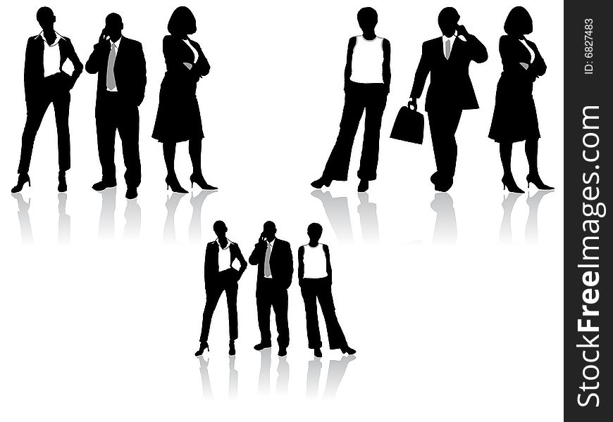 Illustration of businessmen and women. Illustration of businessmen and women