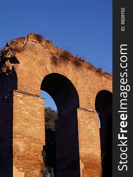 The remains of an Aqueduct in Rome