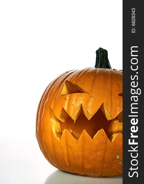 Orange Jack-O-Lantern Pumpkin. on a white background. Orange Jack-O-Lantern Pumpkin. on a white background