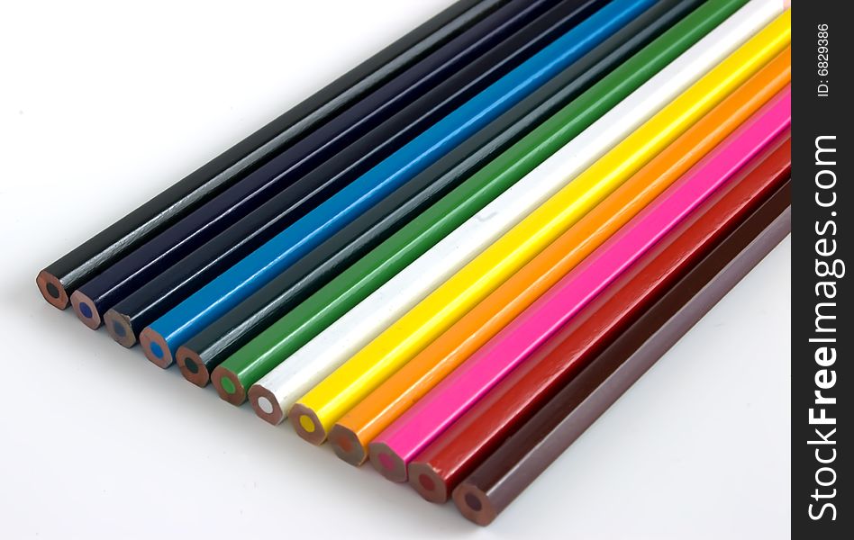 A set of colorful pencil crayons