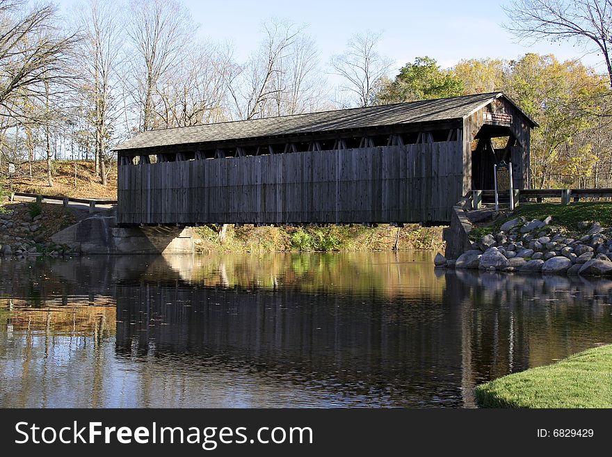 The historic Fallasburg covered bridge, near Lowell, MI