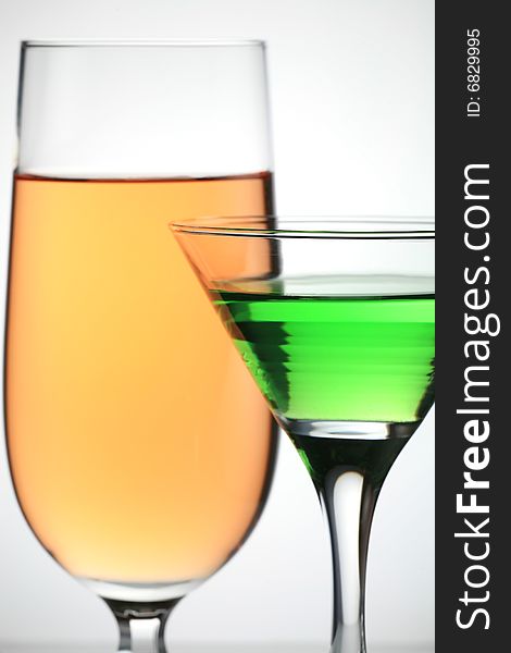 Whiter Wine With Martini on Whiter Background