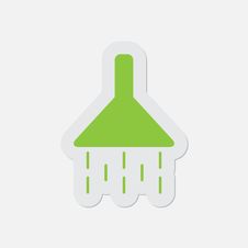 Simple Green Icon - Shower Stock Photo