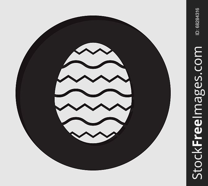 Information icon - dark circle with white simple ornamental Easter egg. Information icon - dark circle with white simple ornamental Easter egg
