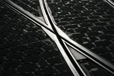 Switch Of A Tramway Track Stock Images Switch Of A Tramway Track Stock Images