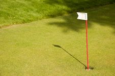Golf Green With The Flag Stock Image Golf Green With The Flag Stock Image