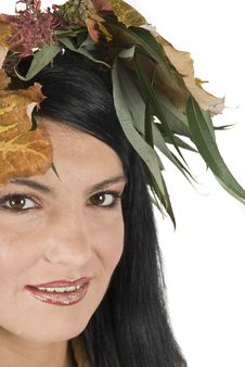 Closeup Of Autumn Face Female Royalty Free Stock Images Closeup Of Autumn Face Female Royalty Free Stock Images