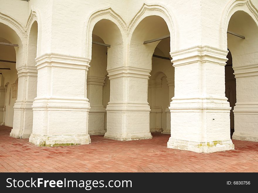 White columns (pillars) of ancient architecture. White columns (pillars) of ancient architecture