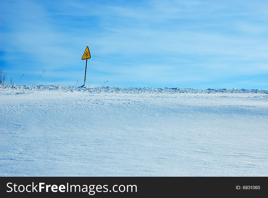 snow on the road in the Polish mountains. snow on the road in the Polish mountains