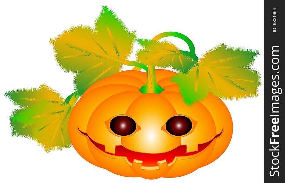 A halloween pumpkin. Vector illustration on white background