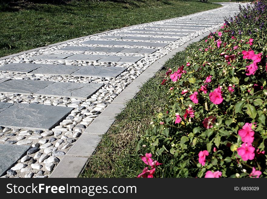 A road in the garden.