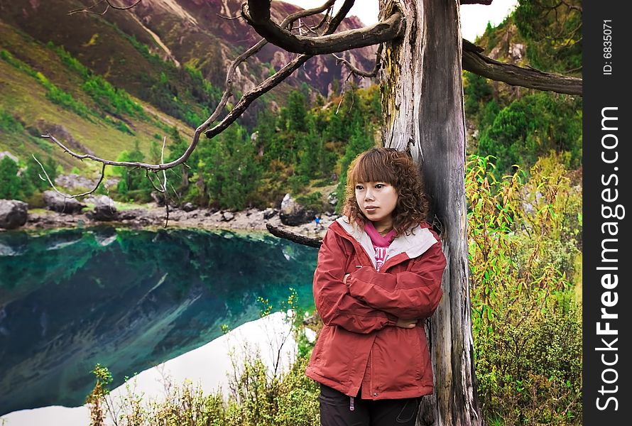 girl and landscape