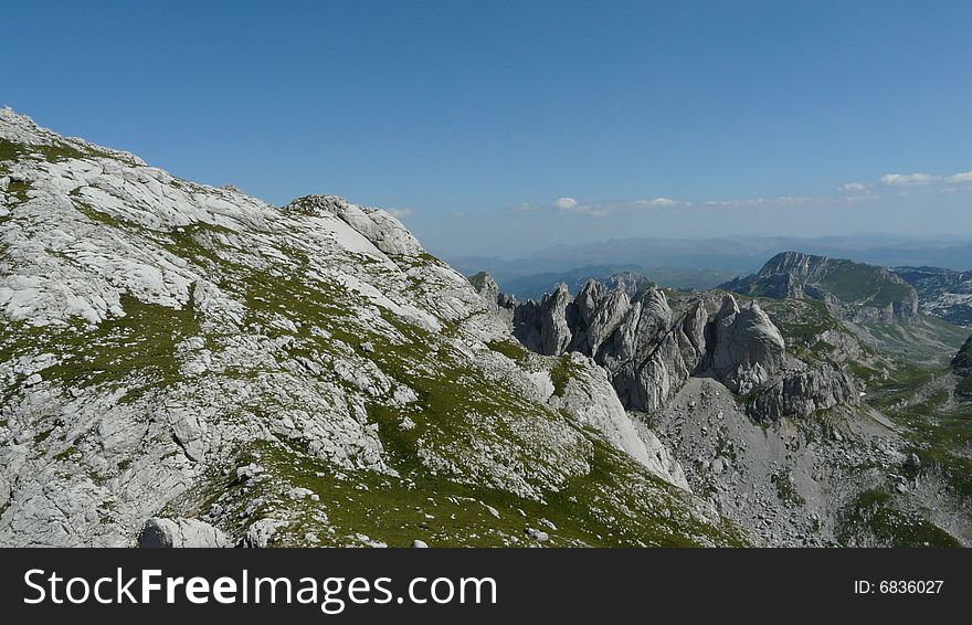 View to the mountains in national park Durmitor, Montenegro